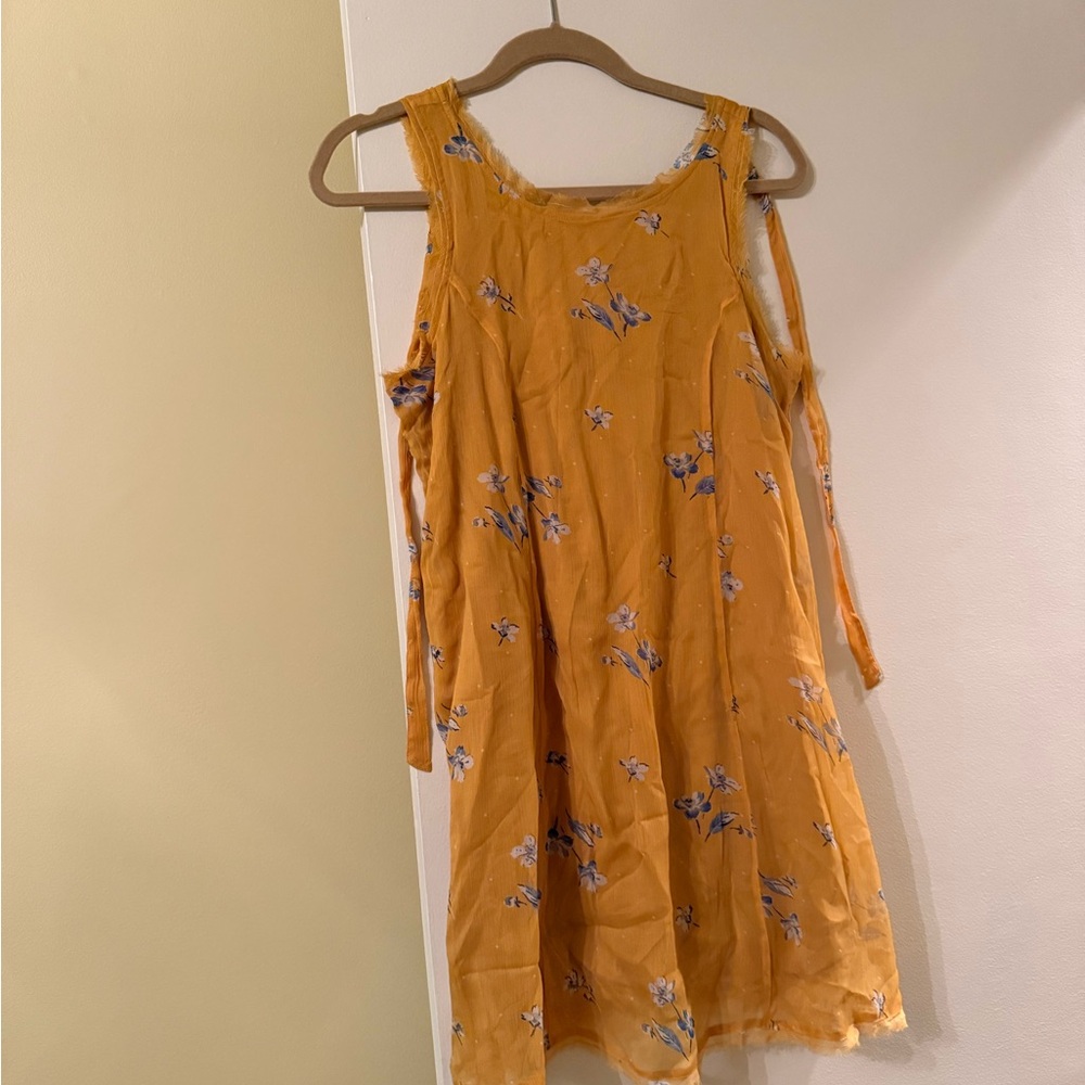 Abercrombie & Fitch Mustard Floral Midi Dress